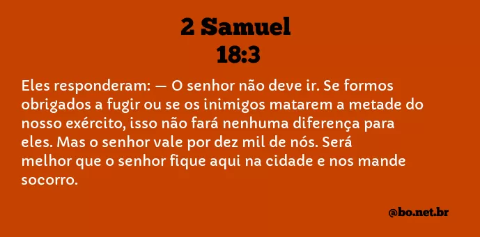 2 Samuel 18:3 NTLH
