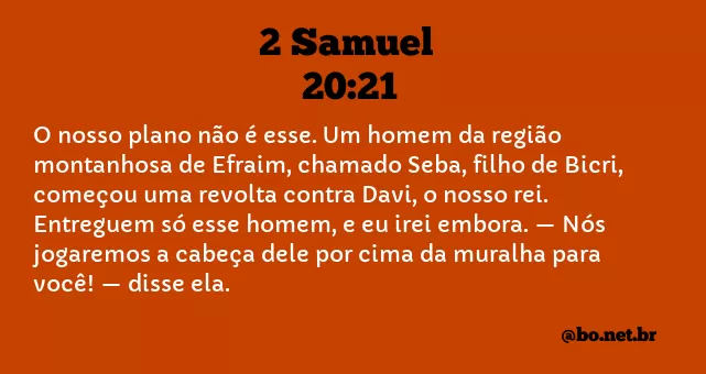 2 Samuel 20:21 NTLH