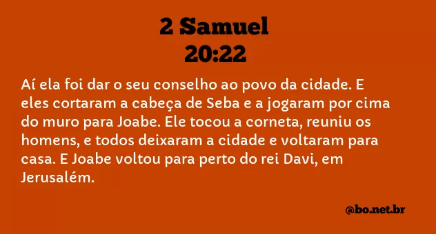 2 Samuel 20:22 NTLH