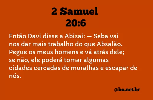 2 Samuel 20:6 NTLH