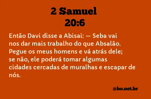 2 Samuel 20:6 NTLH