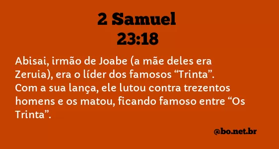 2 Samuel 23:18 NTLH