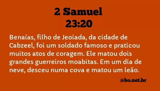 2 Samuel 23:20 NTLH