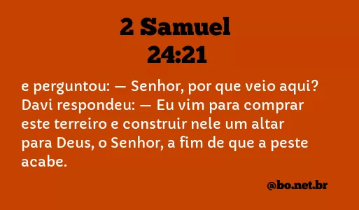 2 Samuel 24:21 NTLH