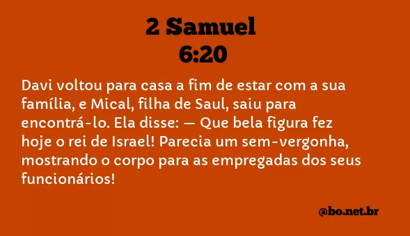 2 Samuel 6:20 NTLH