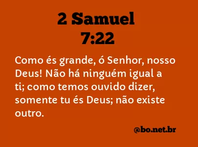 2 Samuel 7:22 NTLH
