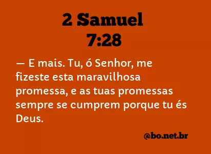 2 Samuel 7:28 NTLH