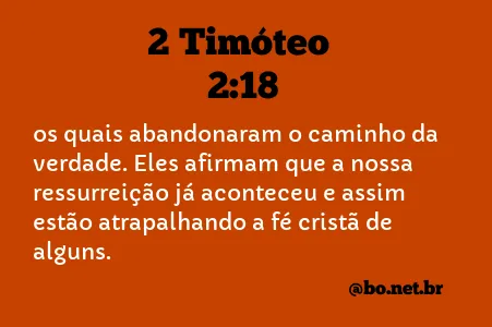 2 Timóteo 2:18 NTLH