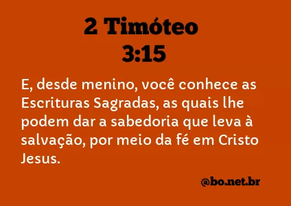 2 Timóteo 3:15 NTLH