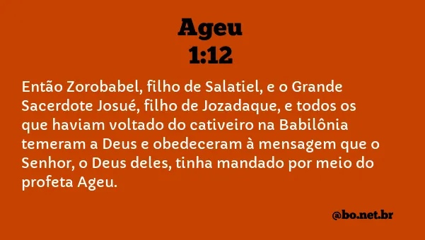 Ageu 1:12 NTLH