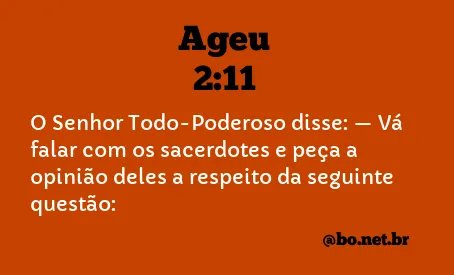 Ageu 2:11 NTLH