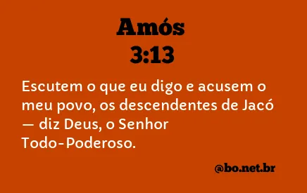 Amós 3:13 NTLH