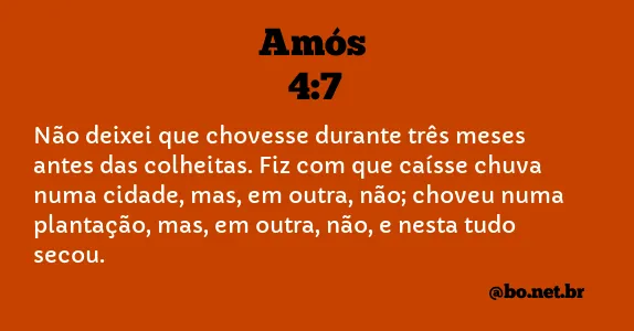 Amós 4:7 NTLH