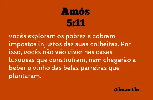 Amós 5:11 NTLH