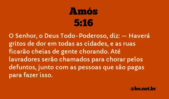 Amós 5:16 NTLH