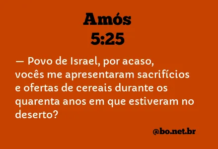 Amós 5:25 NTLH