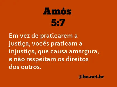 Amós 5:7 NTLH