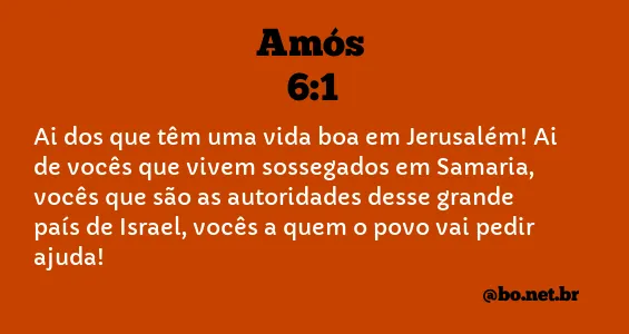 Amós 6:1 NTLH