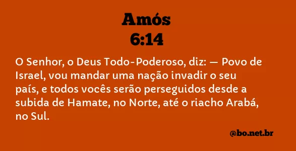 Amós 6:14 NTLH