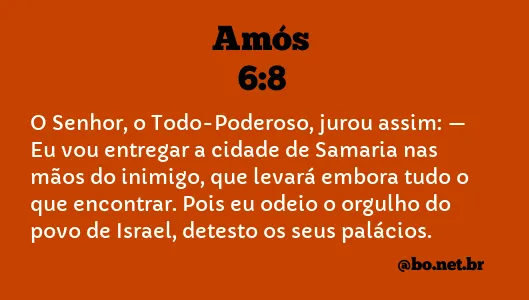 Amós 6:8 NTLH