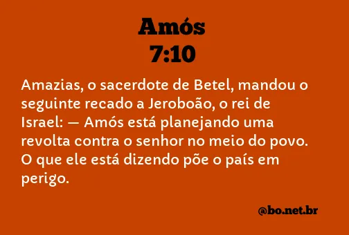 Amós 7:10 NTLH