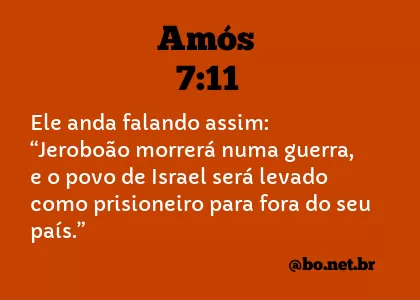 Amós 7:11 NTLH