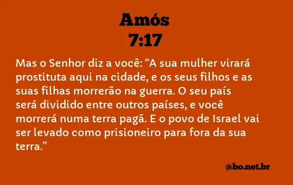 Amós 7:17 NTLH