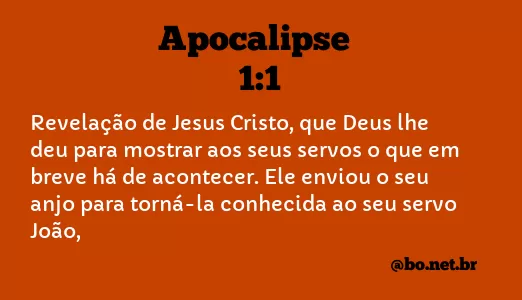 APOCALIPSE 1:1 NVI NOVA VERSÃO INTERNACIONAL
