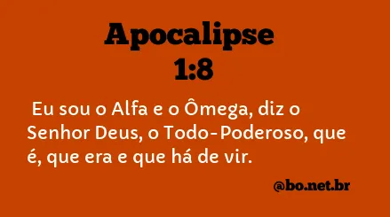 Apocalipse 1:8 NTLH