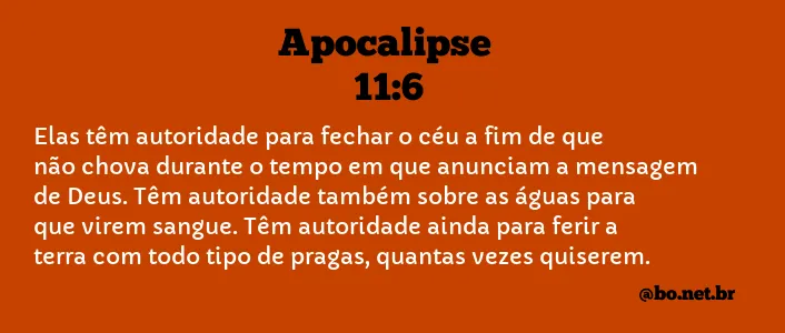 Apocalipse 11:6 NTLH