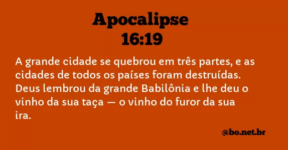 Apocalipse 16:19 NTLH