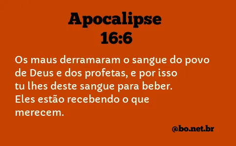 Apocalipse 16:6 NTLH