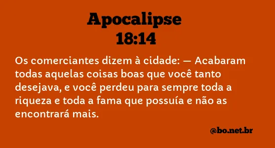 Apocalipse 18:14 NTLH