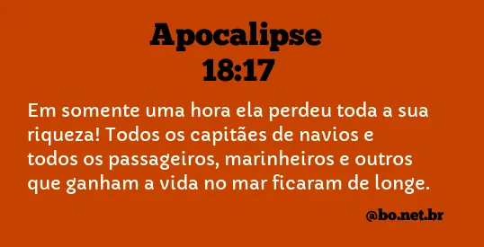 Apocalipse 18:17 NTLH