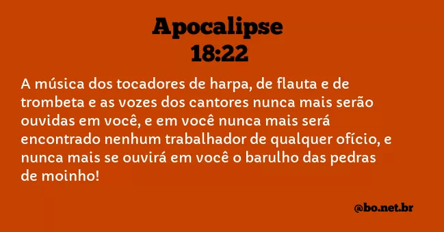 Apocalipse 18:22 NTLH