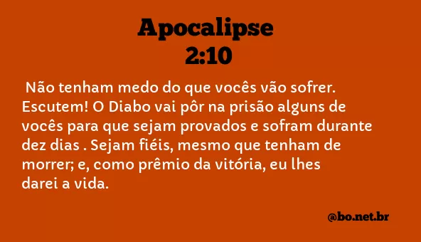 Apocalipse 2:10 NTLH