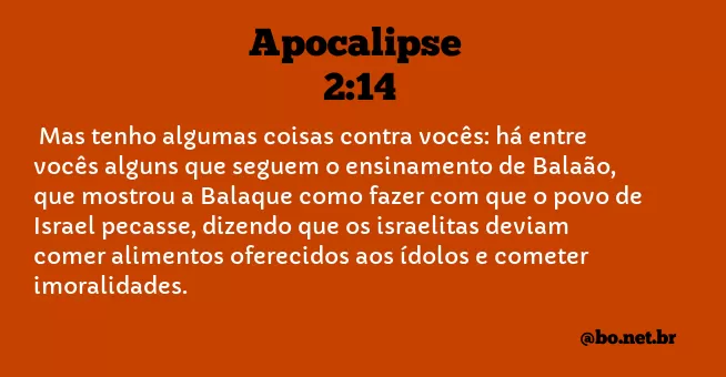 Apocalipse 2:14 NTLH