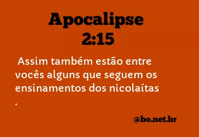 Apocalipse 2:15 NTLH