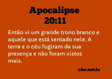 Apocalipse 20:11 NTLH