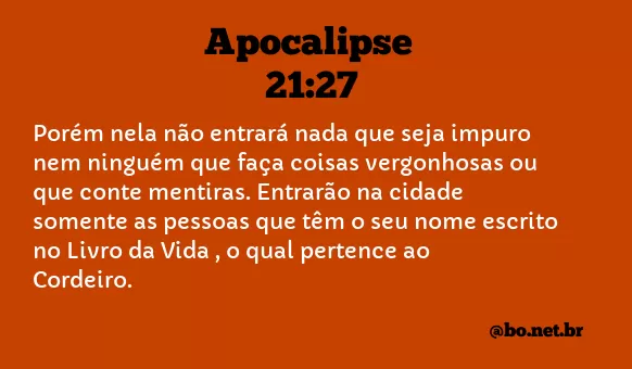 Apocalipse 21:27 NTLH