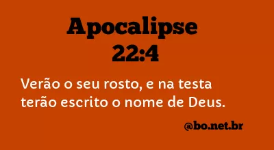 Apocalipse 22:4 NTLH