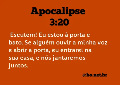 Apocalipse 3:20 NTLH