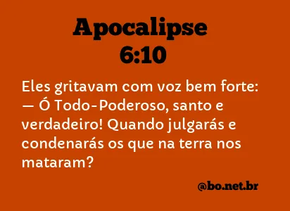 Apocalipse 6:10 NTLH