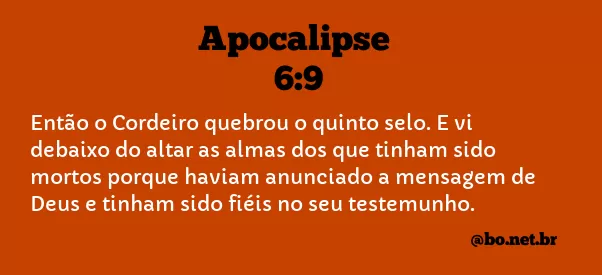 Apocalipse 6:9 NTLH