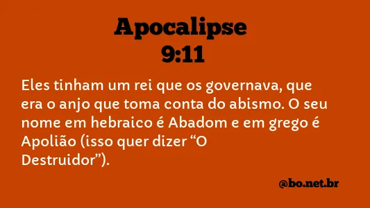 Apocalipse 9:11 NTLH