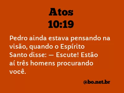 Atos 10:19 NTLH
