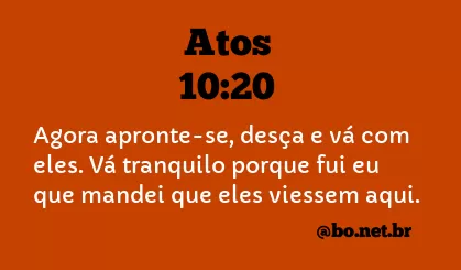 Atos 10:20 NTLH