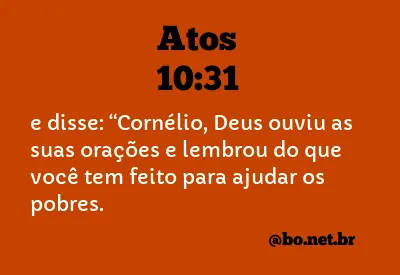 Atos 10:31 NTLH