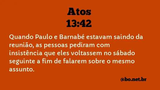 Atos 13:42 NTLH