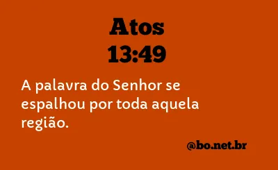 Atos 13:49 NTLH